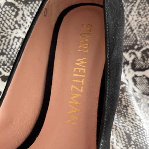Black suede Stewart Weitzman semi platform 3-1/2 “ heels - Picture 3 of 10